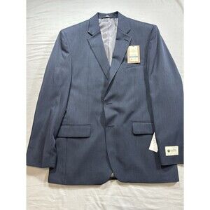 NWT Haggar Mens Performance Tailored Fit Suit Coat Blazer Blue Jacket 42 Regular